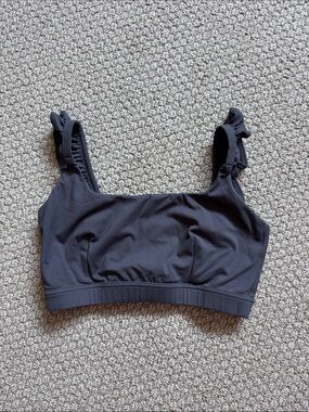 POPFLEX Black Ruffle-Strap Bralette